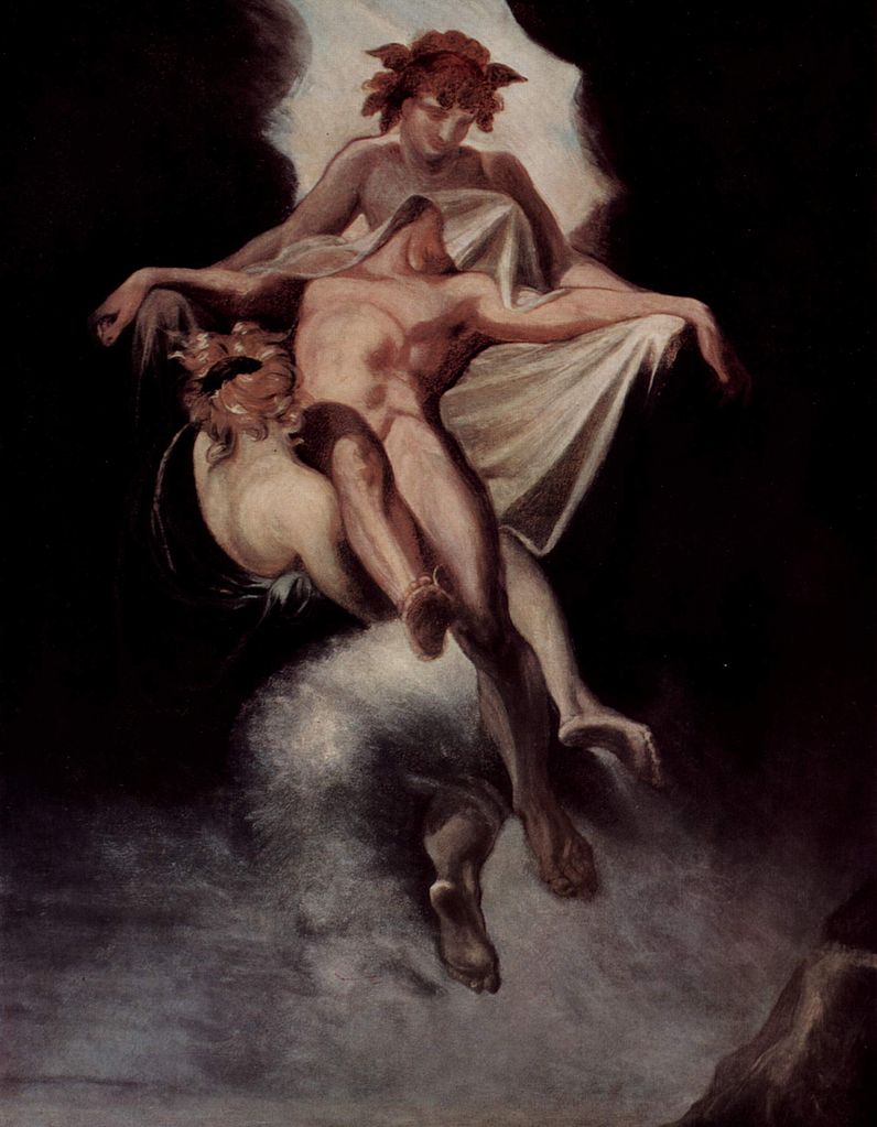 Sleep and Death carrying away Sarpedon of Lycia, vintage artwork by Johann Heinrich Füseli, 12x8" (A4) Poster