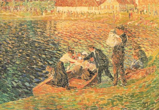 The Ferry Trip on Sunday, vintage artwork by Modest Huys, 12x8" (A4) Poster