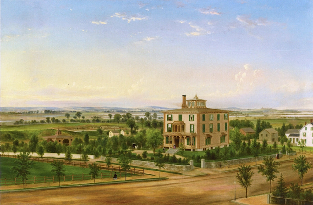 View of Flushing, vintage artwork by Unknown - American School 19th Century, A3 (16x12") Poster Print
