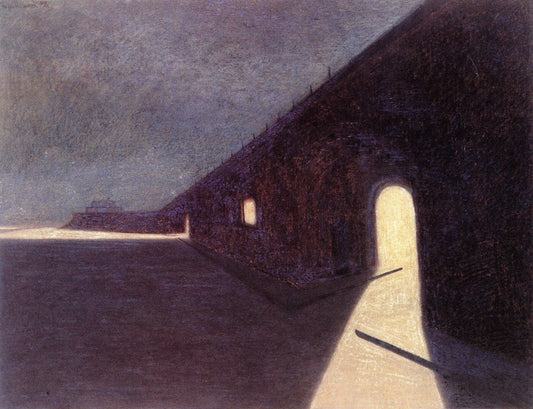 Casino and Boardwalk at Oostende, vintage artwork by Leon Spilliaert, 12x8" (A4) Poster