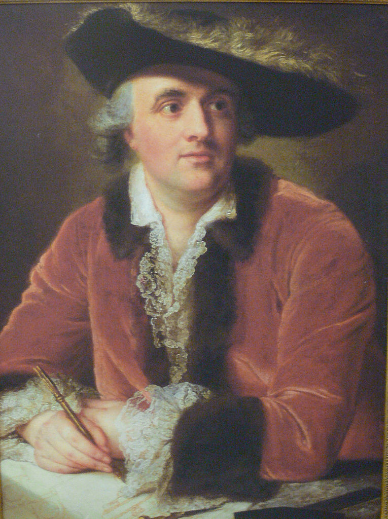 Architect Nicolas de Pigage, vintage artwork by Anna Dorothea Therbusch, 12x8" (A4) Poster