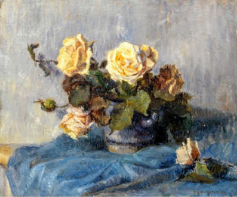 Bouquet de roses, vintage artwork by Paul Gauguin, 12x8" (A4) Poster