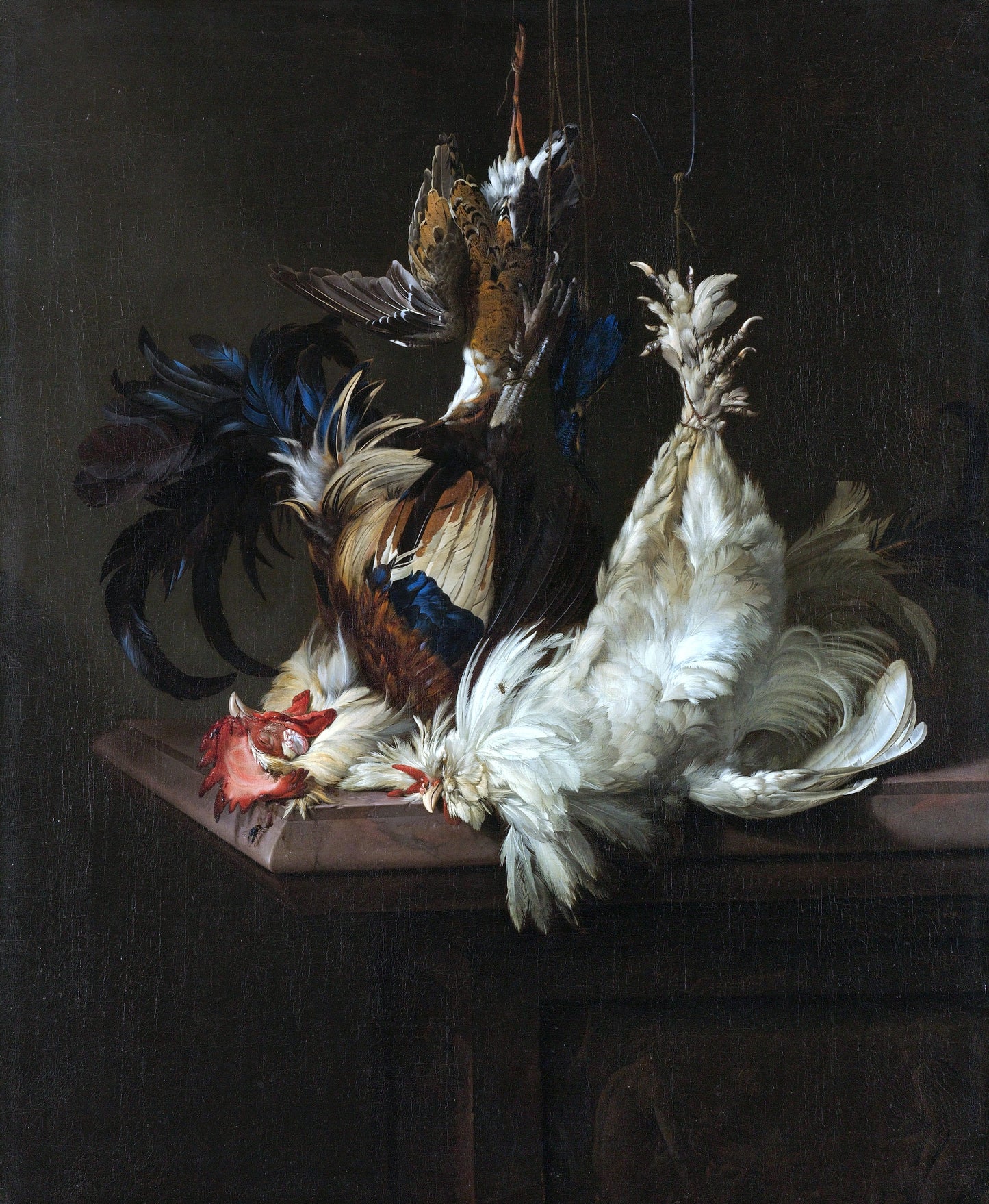 Still Life with Fowl, vintage artwork by Willem van Aelst, 12x8" (A4) Poster