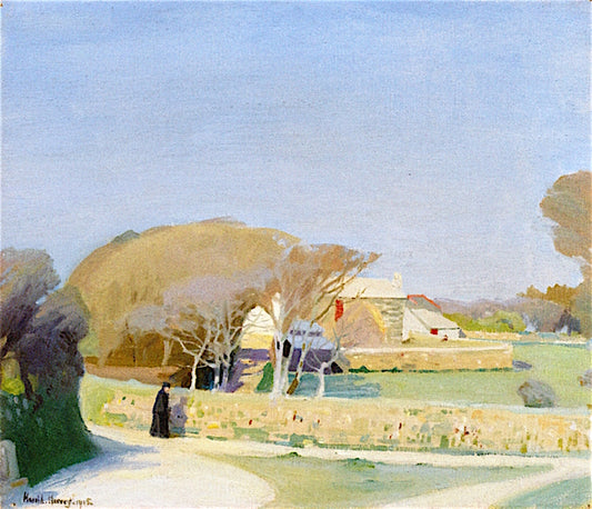 A Cornwall Farmhouse, vintage artwork by Harold Charles Francis Harvey, 12x8" (A4) Poster