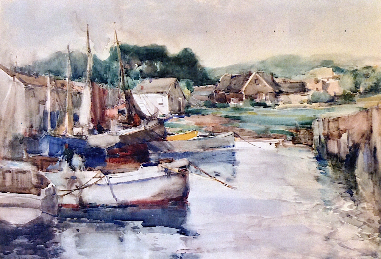 Pigeon Cove, Cape Ann, vintage artwork by Harry Aiken Vincent, 12x8" (A4) Poster