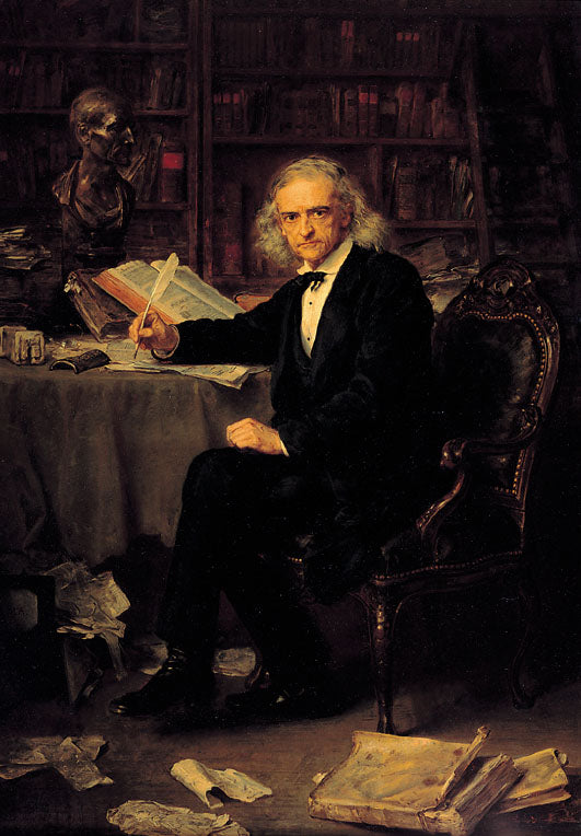 Theodor Mommsen, vintage artwork by Ludwig Knaus, 12x8" (A4) Poster