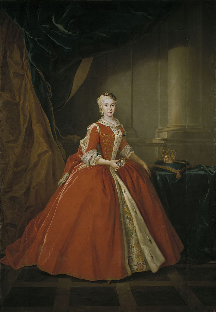 Portrait of the Princess Maria Amalia of Saxony in Polish Costume, vintage artwork by Louis de Silvestre, 12x8" (A4) Poster