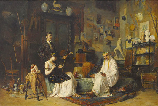 In the artist studio, vintage artwork by Edouardo Ettore Forti, 12x8" (A4) Poster