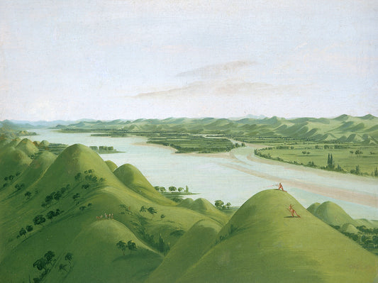 Beautiful Prairie Bluffs above the Poncas, 1050 Miles above St. Louis, vintage artwork by George Catlin, A3 (16x12") Poster Print