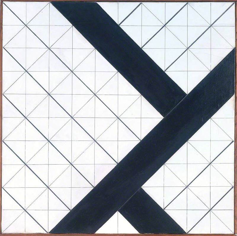 Counter-Composition VI, vintage artwork by Theo van Doesburg, 12x8" (A4) Poster