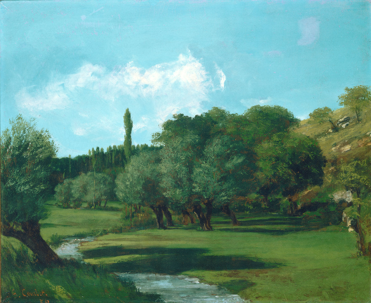 La Bretonnerie in the Department of Indre, vintage artwork by Gustave Courbet, A3 (16x12") Poster Print