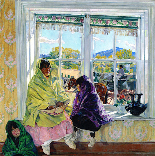 Luzanna and Her Sisters, vintage artwork by Walter Ufer, 12x8" (A4) Poster