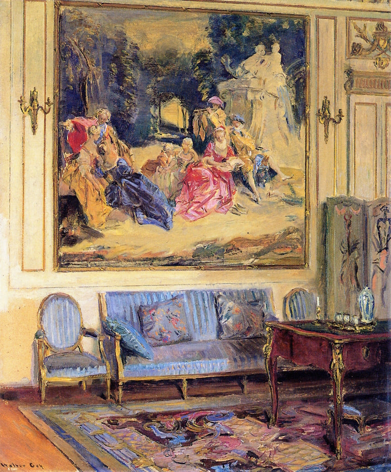 Boudoir, Château de Chaalis, vintage artwork by Walter Gay, 12x8" (A4) Poster