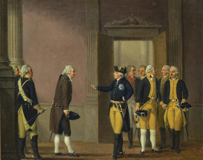 Gustav III before the revolution, vintage artwork by Pehr Hilleström, 12x8" (A4) Poster