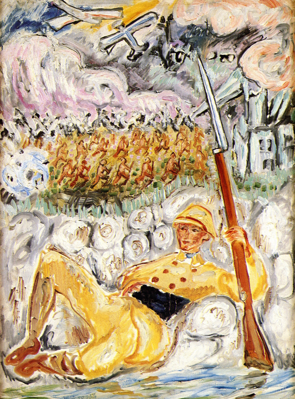 In the Trenches (Ivan Lönnberg), vintage artwork by Nils Dardel, 12x8" (A4) Poster