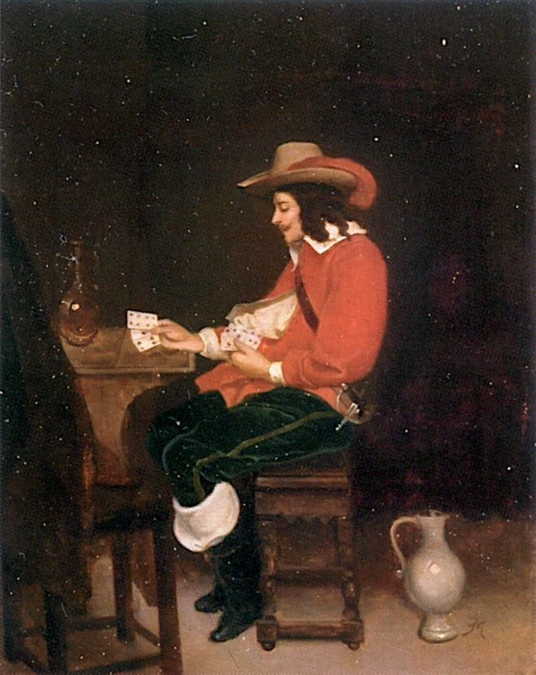 Cavalier Playing Cards, vintage artwork by Jean-Louis Ernest Meissonier, A3 (16x12") Poster Print