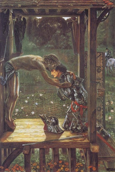 The Merciful Knight, vintage artwork by Sir Edward Burne-Jones, 12x8" (A4) Poster