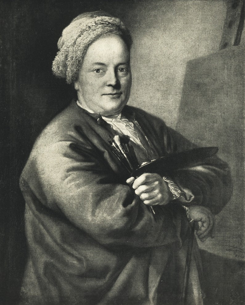 Portrait of Christian Wilhelm Ernst Dietrich, vintage artwork by Anton Graff, 12x8" (A4) Poster