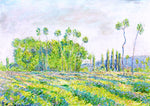 Giverny, Poplars on the Ajoux Plains, vintage artwork by Blanche Hoschede-Monet, 12x8" (A4) Poster