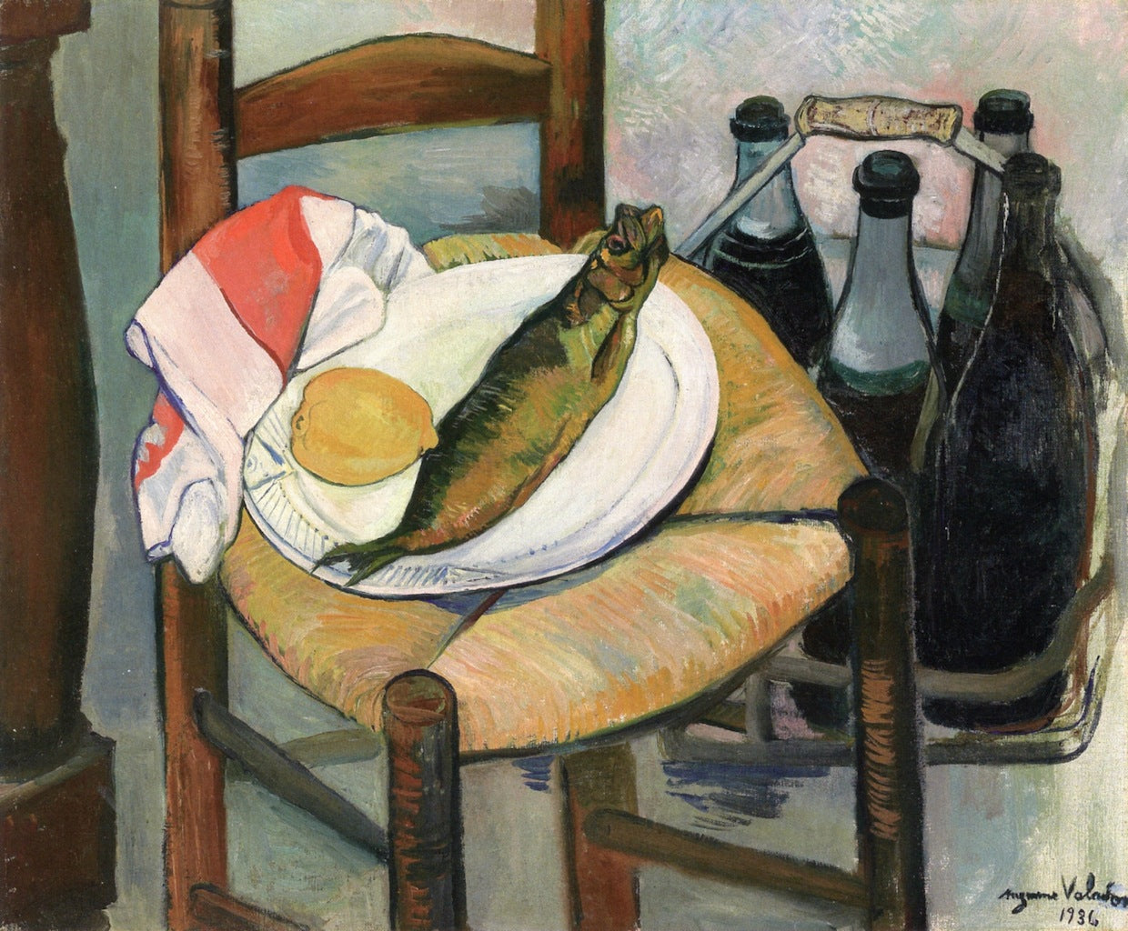 Still LIfe with Herring, vintage artwork by Suzanne Valadon, 12x8" (A4) Poster