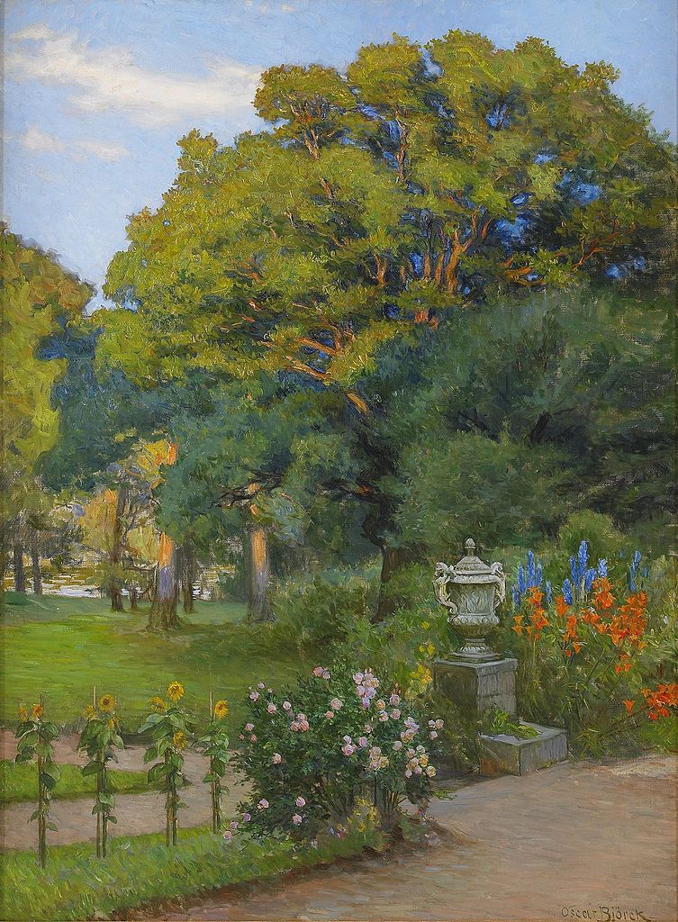 Garden Landscape by Oscar Gustaf Bjorck,A3(16x12")Poster
