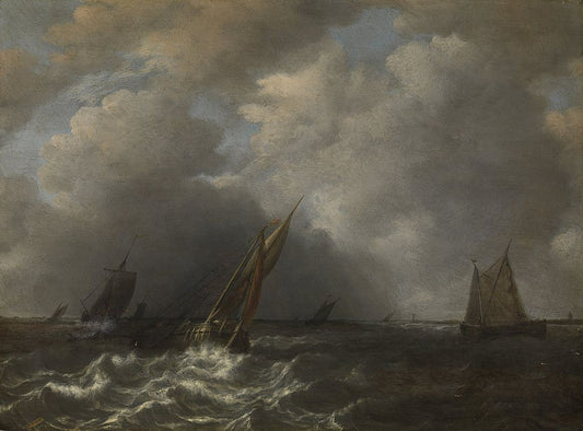 A Storm on the Maas, vintage artwork by Hendrik Martensz. Sorgh, 12x8" (A4) Poster