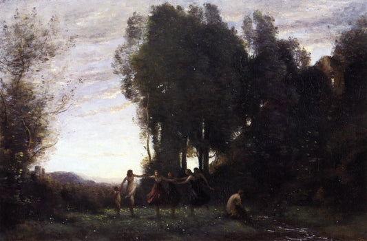 Circle of Nymphs, Morning, vintage artwork by Jean-Baptiste-Camille Corot, A3 (16x12") Poster Print