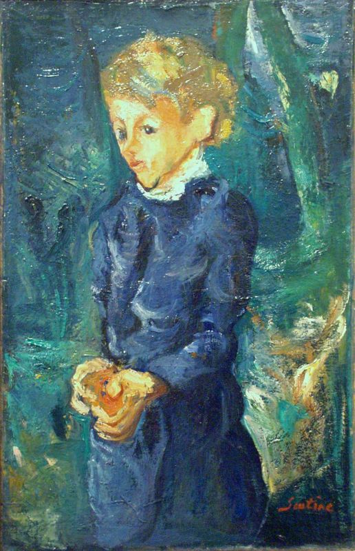 Girl in blue, vintage artwork by Chaim Soutine, 12x8" (A4) Poster