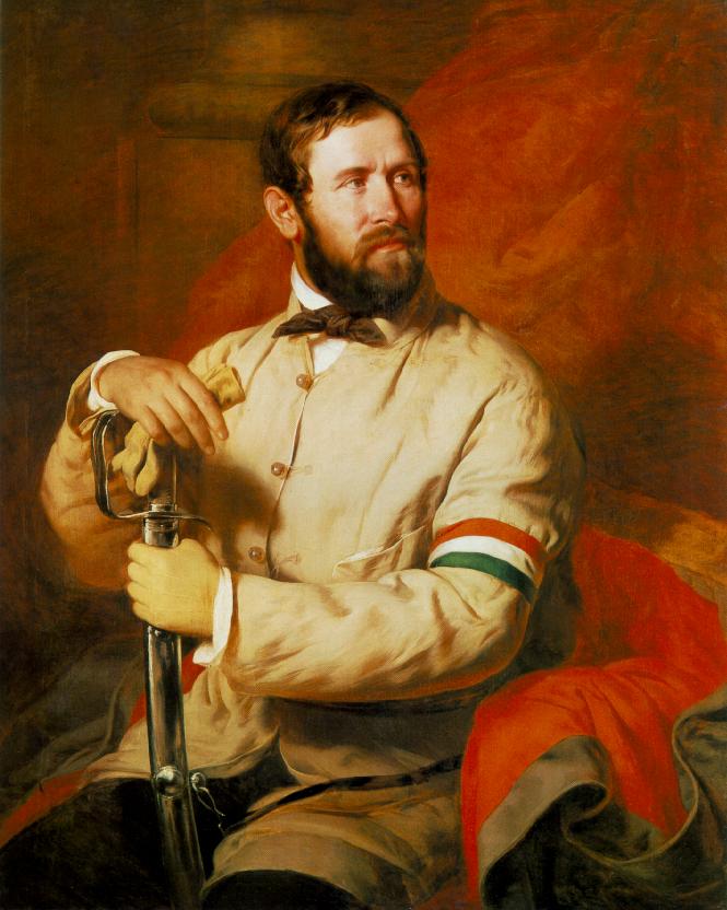 Officer of the National Guard, vintage artwork by József Borsos, A3 (16x12") Poster Print