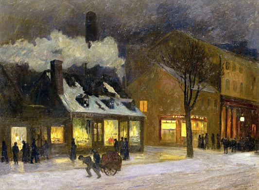 Winter Night, vintage artwork by Maurice Cullen, 12x8" (A4) Poster