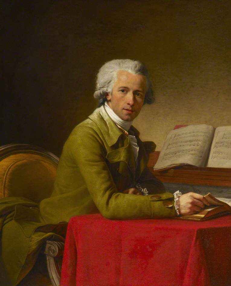 Ignaz Pleyel (1757–1831), vintage artwork by Attributed to Antoine Vestier, 12x8" (A4) Poster