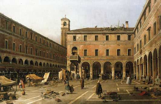 Campo di Rialto, vintage artwork by Canaletto, 12x8" (A4) Poster