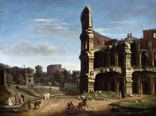 A View of The Colosseum, vintage artwork by Caspar van Wittel, 12x8" (A4) Poster