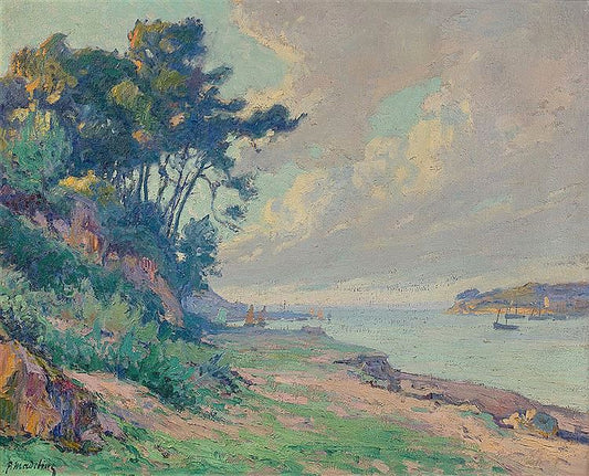 Rocky Coastline, vintage artwork by Paul Madeline, 12x8" (A4) Poster