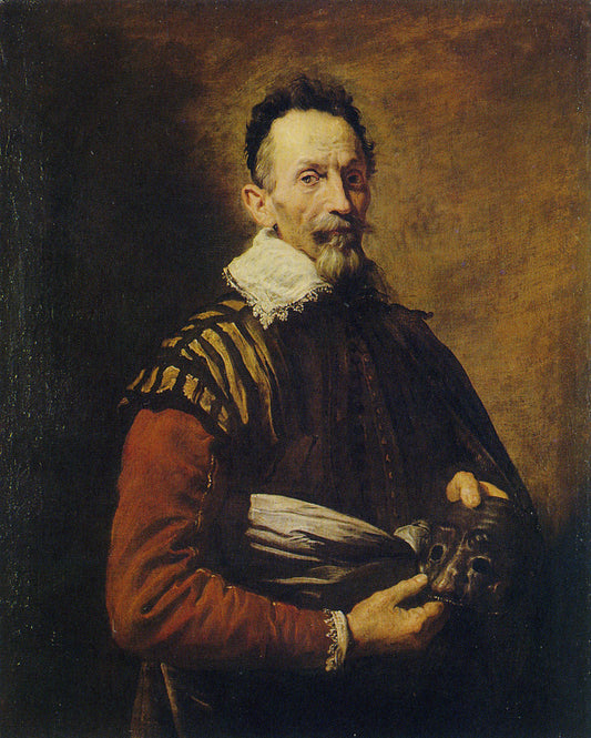 Portrait of a Brigand, vintage artwork by Salvator Rosa, 12x8" (A4) Poster