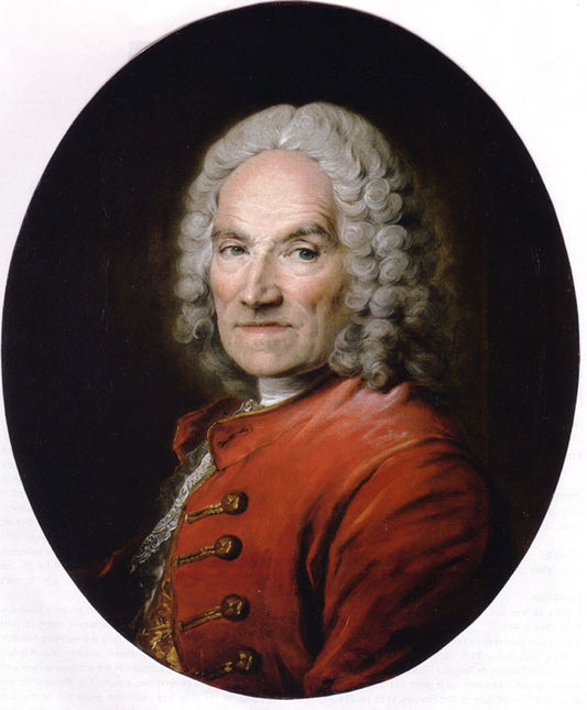 Portrait of Jean-Louis Lemoyne, vintage artwork by Louis Tocque, 12x8" (A4) Poster