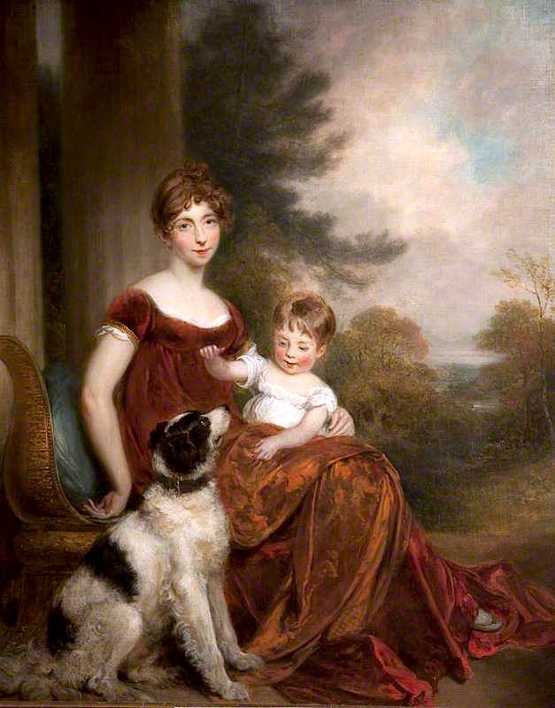 Mrs Anderson and Her Son William, vintage artwork by Arthur William Devis, 12x8" (A4) Poster