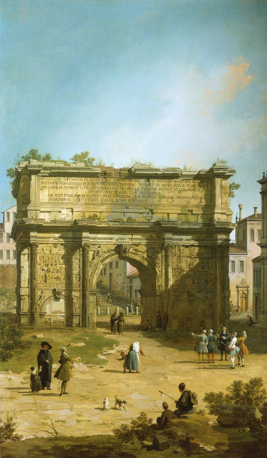 The Arch of Septimius Severus, vintage artwork by Canaletto, 12x8" (A4) Poster