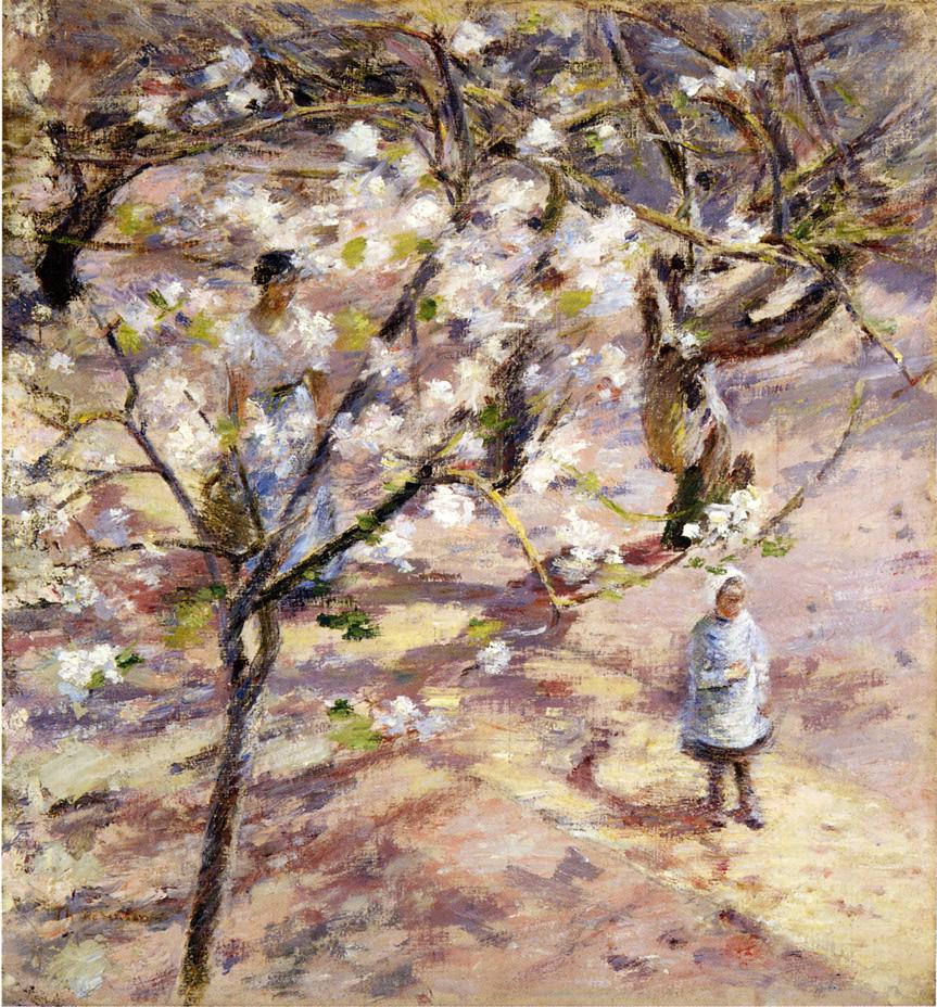 Blossoms at Giverny, vintage artwork by Theodore Robinson, 12x8" (A4) Poster