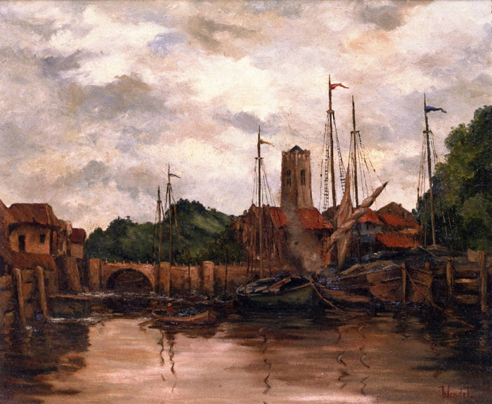 Quiet Harbor by Theodore Wendel,A3(16x12