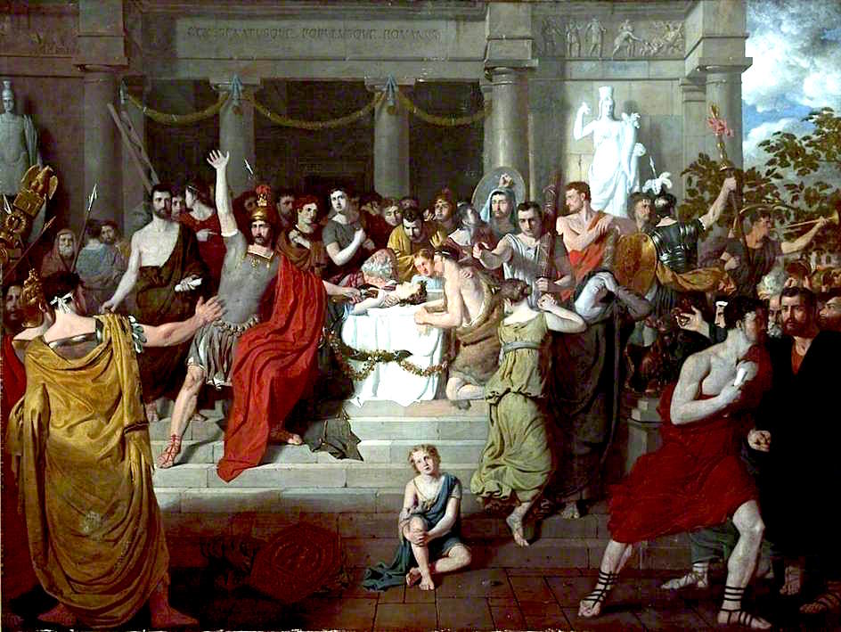 Brutus Exhorting the Romans to Revenge the Death of Lucretia, vintage artwork by Sir Charles Lock Eastlake, RA, A3 (16x12") Poster Print
