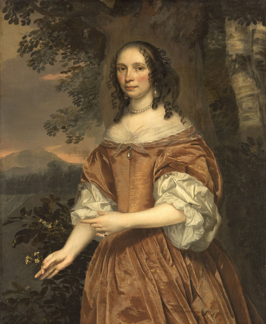 Maria de Witte Françoisdr, Wife of Johan van Beaumont, vintage artwork by Jan Mijtens, 12x8" (A4) Poster