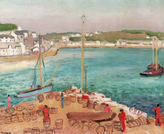 Audierne, Barrels, vintage artwork by Albert Marquet, 12x8" (A4) Poster