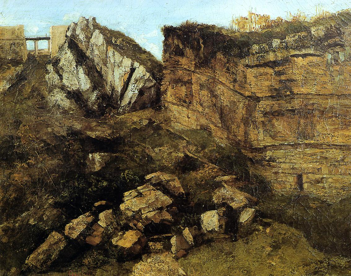 Crumbling Rocks, vintage artwork by Gustave Courbet, A3 (16x12") Poster Print