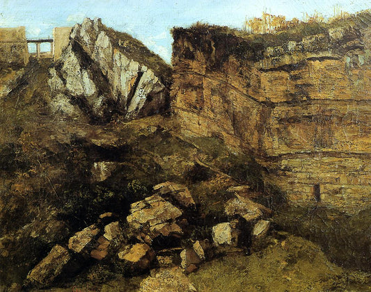 Crumbling Rocks, vintage artwork by Gustave Courbet, A3 (16x12") Poster Print