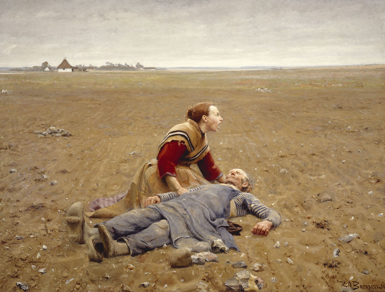 Worn Out, vintage artwork by Hans Andersen Brendekilde, 12x8" (A4) Poster