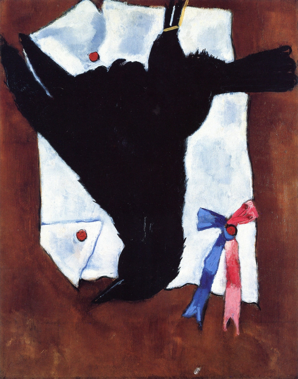 Crow with Ribbons, vintage artwork by Marsden Hartley, 12x8" (A4) Poster