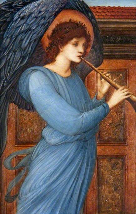The Angel, vintage artwork by Sir Edward Burne-Jones, 12x8" (A4) Poster