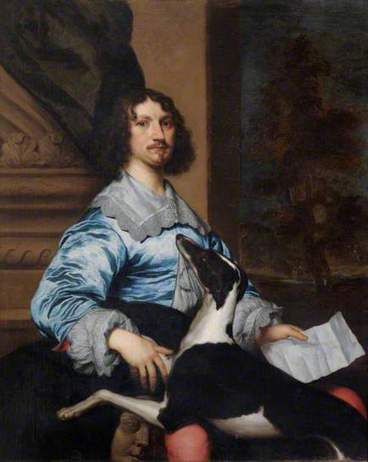 Portrait of Diplomat and Author Sir Richard Franshawe, vintage artwork by William Dobson, 12x8" (A4) Poster