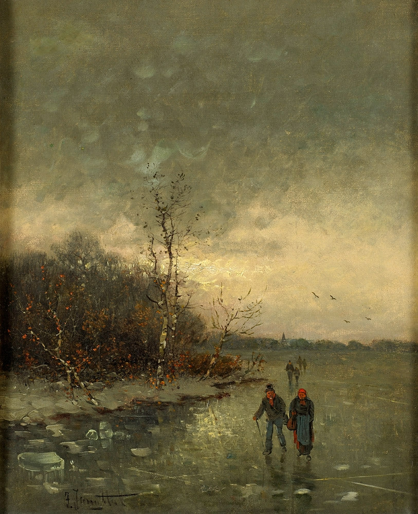 Frozen River Landscape by Johann Jungblut,A3(16x12")Poster